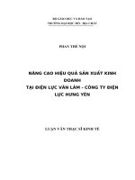 Nâng cao hiệu quả sản xuất kinh doanh tại Điện lực Văn Lâm  Công ty Điện lực Hưng Yên