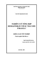 Khoá luận tốt nghiệpnghiên cứu tổng hợp hemiasterlin với sự thay đổi block 1