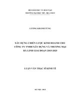 Xây dựng chiến lược kinh doanh cho công ty TNHH xây dựng và thương mại hà linh giai đoạn 2015 2025