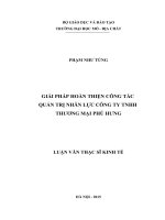Giải pháp hoàn thiện công tác quản trị nhân lực công ty TNHH thương mại phú hưng