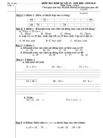 Đề thi cuối năm  Toán lớp 1