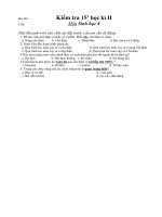 ĐỀ KIỂM TRA 15'' SINH HỌC 8 HK II