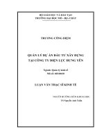 Quản lý dự án đầu tư xây dựng tại Công ty Điện lực Hưng Yên