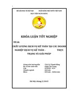 Chất lượng dịch vụ kế toán tại các doanh nghiệp dịch vụ kế toán – thực trạng và giải pháp 