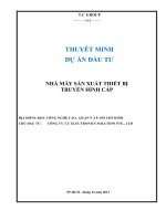 Thuyết minh dự án đầu tư nhà máy sản xuất thiết bị truyền hình cáp