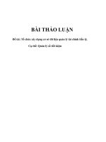 Tổ chức xây dựng cơ sở dữ liệu quản lý tài chính tiền tệ.(quản lý sổ tiết kiệm)