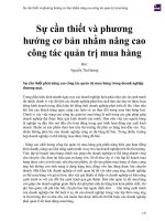 Sự cần thiết và phương hướng cơ bản nhằm nâng cao công tác quản trị mua hàng 