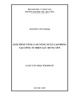 Giải pháp nâng cao năng suất lao động tại Công ty Điện lực Hưng Yên