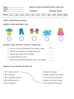 Đề kiểm tra học kì 2 môn Tiếng Anh lớp 5