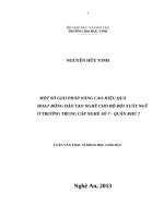 Một số giải pháp nâng cao hiệu quả hoạt động đào tạo nghề cho bộ đội xuất ngũ ở trường trung cấp nghề số 7  Quân khu 7