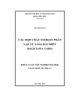 Khoá luận tốt nghiệp các hợp chất steroit phân lập từ loài hải miên haliclona varia