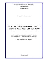Thiết kế thí nghiệm hóa hữu cơ 3 sử dụng phần mềm chuyên dụng