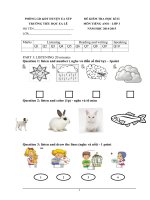 Đề thi học kì 2 môn Tiếng Anh lớp 3 năm 2015 trường Tiểu học EA Lê, Đăk Lăk