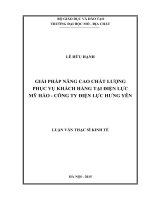 Giải pháp nâng cao chất lượng phục vụ khách hàng tại Điện lực Mỹ Hào - Công ty Điện lực Hưng Yên