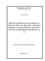 Một số giải pháp nâng cao hiệu quả quản lý công tác học sinh  sinh viên Trường Cao đẳng Kinh tế  kỹ thuật Vinatex thành phố Hồ Chí Minh