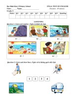 Đề thi học kì 2 môn Tiếng Anh lớp 5 năm 2015 trường Tiểu học Đốc Binh Kiều 2, Đồng Tháp