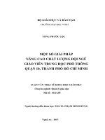 Một số giải pháp nâng cao chất lượng đội ngũ giáo viên trung học phổ thông quận 10, thành phố Hồ Chí Minh