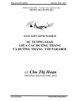 SKKN: Vi tri giua duong thang va parabol
