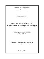 Phát triển nguồn nhân lực hành chính cấp tỉnh tại tỉnh bình định