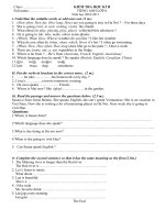 Đề kiểm tra học kì II tiếng Anh lớp 6