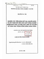 nghiên cứu tiềm năng đất đai nguồn nước và xây dựng mô hình sản xuất nông nghiệp nhằm khai thác có hiệu quả kinh tế cao một sô vùng úng trũng đồng bằng sông hồng