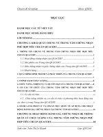 Nghiên cứu hoạt động đánh giá chứng nhận hệ thống quản lý chất lượng của Trung tâm chứng nhận phù hợp tiêu chuẩn QUACERT