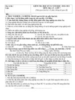 DỀ THI HKII ĐỊA 6,7,8,