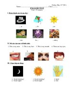 Bài kiểm tra tiếng anh lớp 2