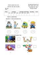 Đề thi học kỳ 2 môn Tiếng Anh lớp 4 trường Tiểu học Hải Hòa