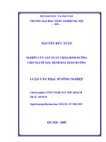 nghiên cứu sản xuất cháo dinh dưỡng cho người mắc bệnh đái tháo đường