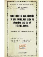 Nghiên cứu khả năng kích thích sự sinh trưởng phát triển và tăng năng suát cây ngô bằng tia gamma