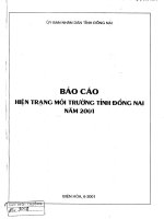 Báo cáo hiện trạng môi trường tỉnh đồng nai năm 2001   tập 1
