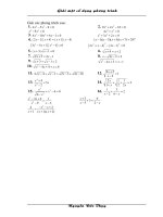 Ôn thi vào THPT chủ đề: Phương trình