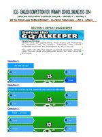 Đề thi Tiếng Anh Violympic lớp 5 vòng 1 năm 2013 - 2014