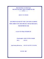 giải pháp giải quyết việc làm cho lao động nông thôn vùng thu hồi đất huyện hoài đức, thành phố hà nội