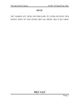 Xây dựng mô hình kinh tế lượng để phân tích những nhân tố ảnh hưởng đến giá phòng trọ ở qui nhơn  