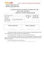 Đề thi chọn học sinh giỏi môn Tiếng Anh lớp 6 trường THCS Đông Phú, Quảng Nam năm 2015 - 2016