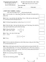 Đề thi tuyển sinh lớp 6 THCS Lý Thái Tổ, Hà Nội - Năm học 2012 - 2013