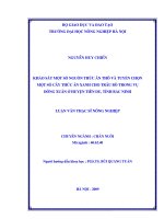 khảo sát một số nguồn thức ăn thô và tuyển chọn một số cây thức ăn xanh cho trâu bò trong vụ đông xuân ở huyện tiên du, tỉnh bắc ninh