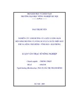 nghiên cứu ảnh hưởng của liều lượng đạm đến sinh trưởng và năng suất lúa xuân trên đất phù sa sông thái bình  vĩnh bảo  hải phòng
