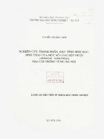 Nghiên cứu thành phần đặc tính sinh học sinh thái của một số loài rệp muội ( aphididae homoptera) hại cây trồng vùng hà nội