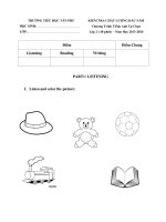 Đề thi đầu năm môn Tiếng Anh lớp 2 trường Tiểu học Tân Phú năm 2013 - 2014