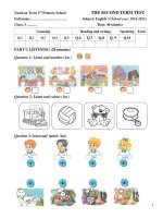 Đề thi học kì 2 môn Tiếng Anh lớp 3 năm 2015 trường Tiểu học 3 thị trấn Năm Căn