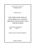 Phát triển nguồn nhân lực hành chính cấp xã, thị trấn trên địa bàn huyện quảng ninh, tỉnh quảng bình
