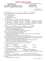 Đề Thi Thử TN  Sinh  THPT Phan Châu Chinh  2011 có đáp án