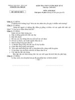 Đề Kiểm tra Sinh học 9 HK2  2010 2011