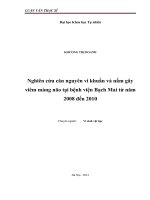 Nghiên cứu căn nguyên vi khuẩn và nấm gây viêm màng não tại bệnh viện bạch mai từ năm 2008 đến 2010 