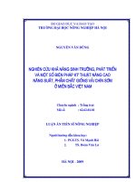 nghiên cứu khả năng sinh trưởng, phát triển và một số biện pháp kỹ thuật nâng cao năng suất, phẩm chất giống vải chín sớm ở miền bắc việt nam