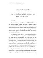 Tiểu luận kinh tế vĩ mô tác động của tỷ giá hối đoái đến lạm phát tại việt nam 