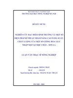nghiên cứu đặc điểm sinh trưởng và một số biện pháp kĩ thuật nhằm nâng cao năng suất, chất lượng của một số giống hoa lily nhập nội tại mộc châu  sơn la